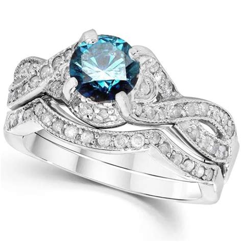 14k blue diamond ring.